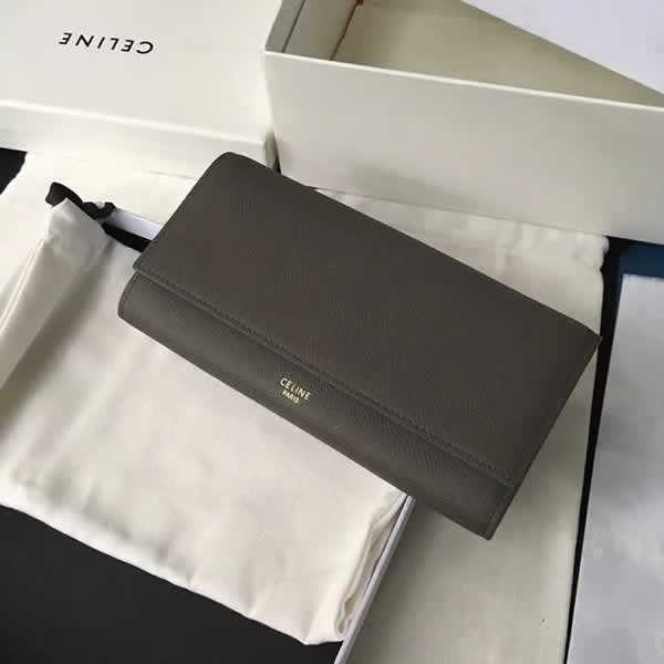 Fake Fashion New Gray Celine Flip Wallet With 1:3 Quality